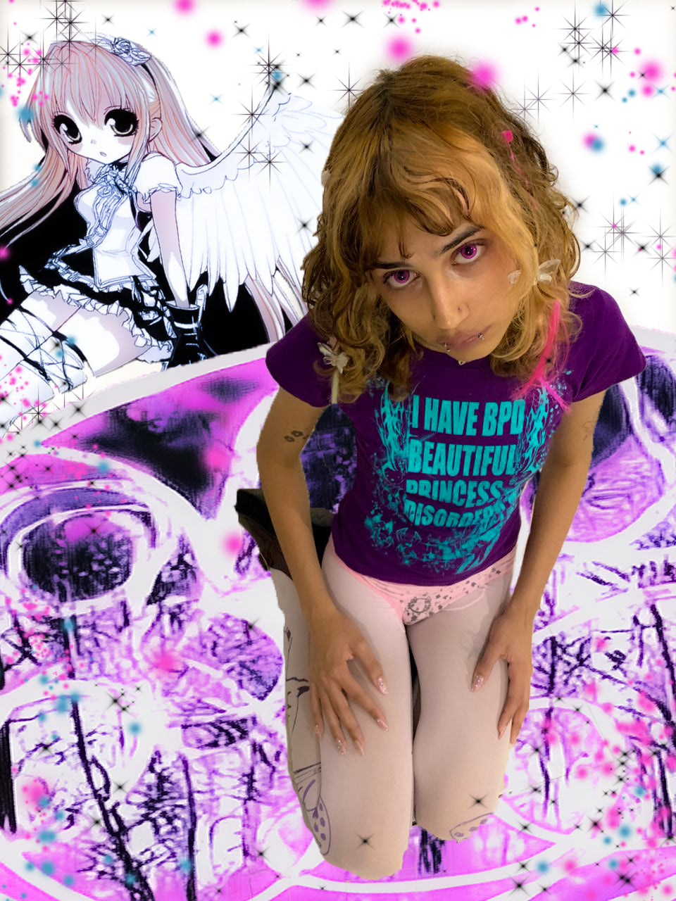 babylook bpd roxa com azul